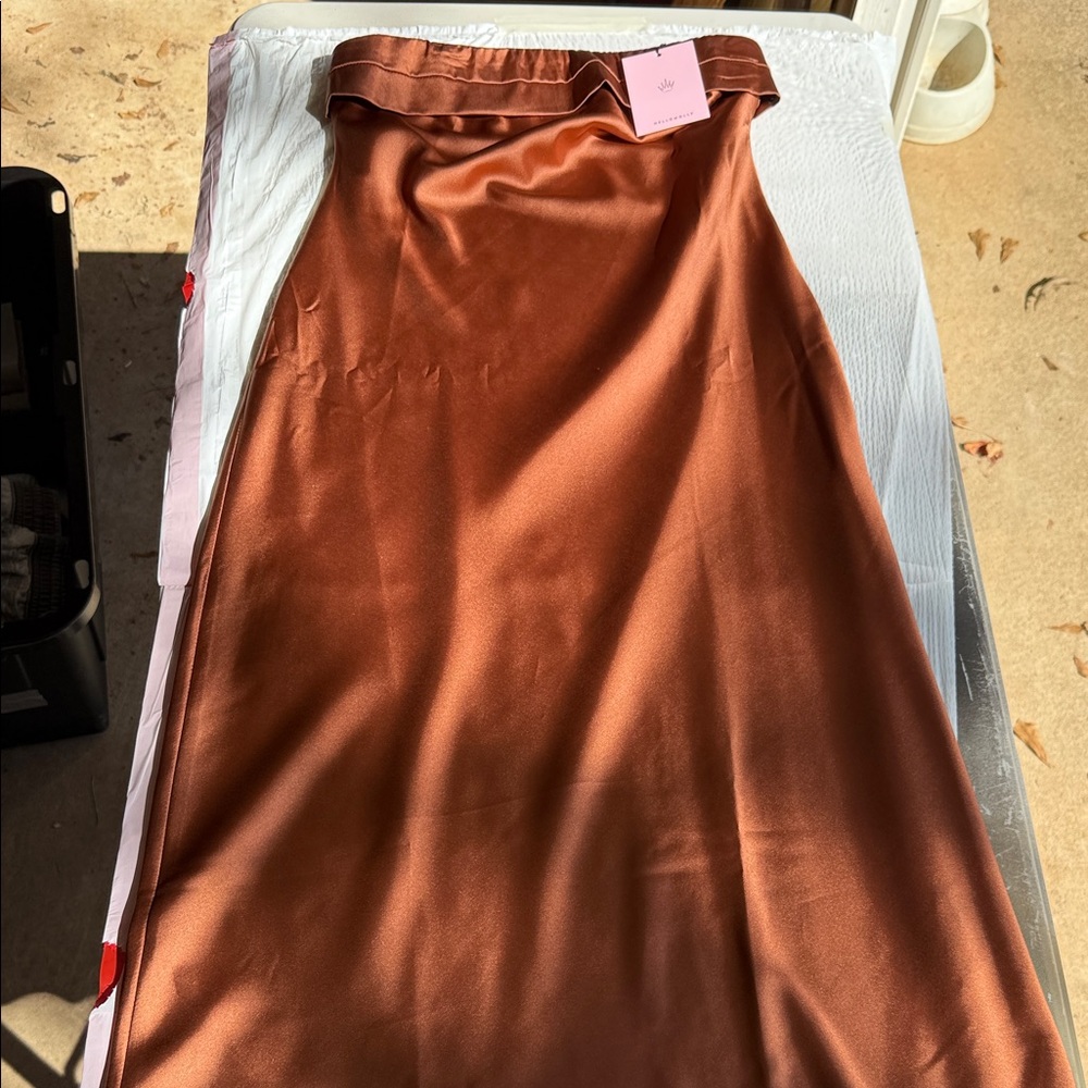 Hello Molly Shimmering Copper A-Line Skirt